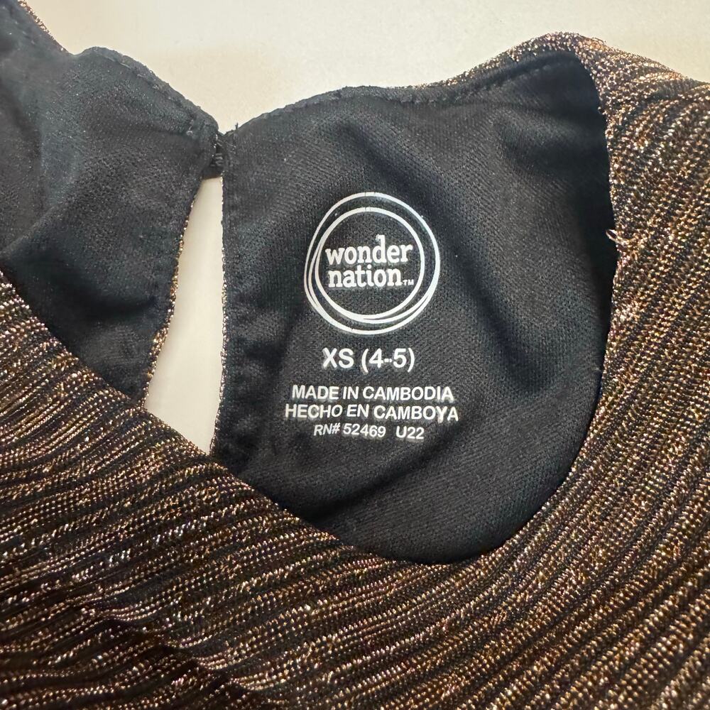 Wonder Nation Girl XS (4-5) Gold/Black Party Dress - Picture 3 of 5